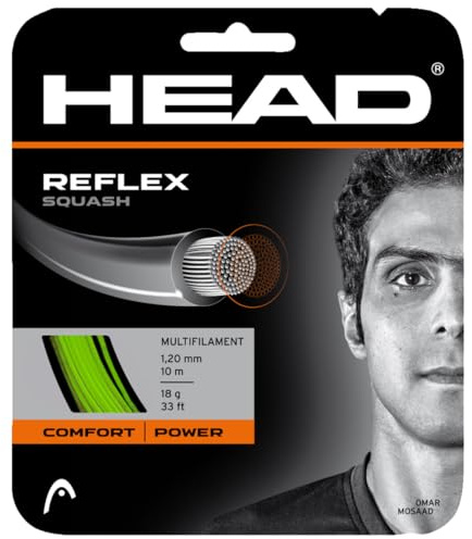HEAD Reflex, Corda da Squash Unisex Adulto, Verde, 1.30 mm, 16 g
