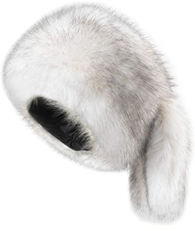 YJZQ Fellmütze Damen Pelzmütze Russische Kunstpelzmütze für Damen Faux Fuchs Warm Weich Wintermütze Winter Ski Fellmütze Eleganter Kosakenstil