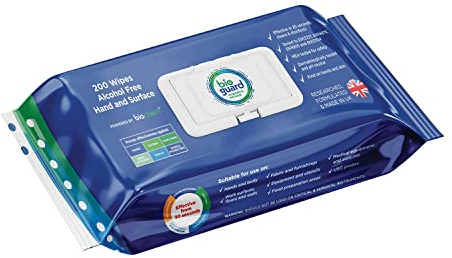Bioguard 200 lingettes sans alcool - Lingettes pour les mains et les surfaces