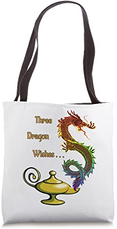 Three Dragon Lamp Wishes Tote Bag