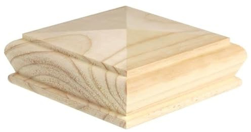 Pine Pyramid Newel Cap 120mm Full – Square Cap for Stair Newel Posts – Unfinished Wood – 140 x 140 x 60mm – Jackson Woodturners