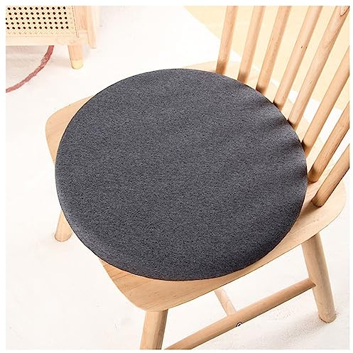 MOODMUSE 1/2/4er Set Rund Stuhlkissen Memory-Schaum Rundes Sitzkissen Rutschfestes Rundes Hockerkissen Atmungsaktive Abnehmbare Stühle Kissen (Color : Dark Gray, Size : 40cm(4 Pack))