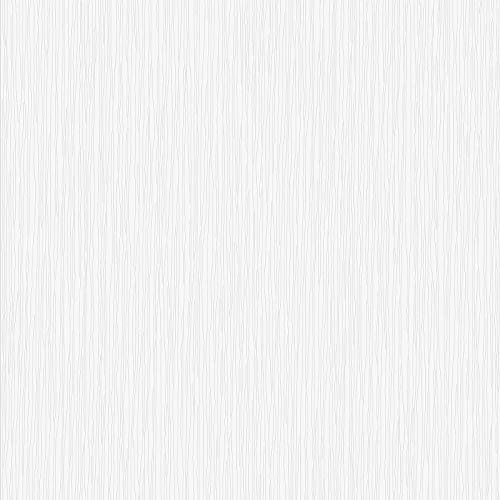 BRICOFLOR Papier peint à rayures fines Tapisserie unie blanche chambre d'enfant Papiers peints papier style scandinave tapisserie salon