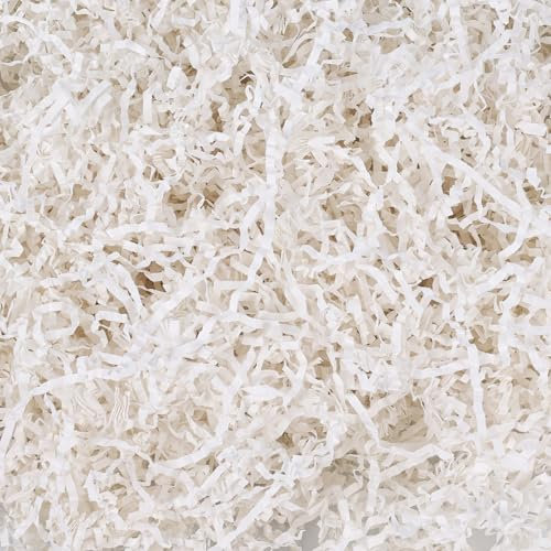 VGOODALL 907,2g Füllmaterial Geschenk, Weiß Crinkle Cut Papierfüllpapier Knisterpapier für Geschenkboxen für Party Geschenkdekoration