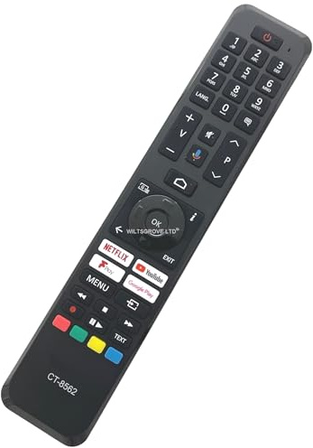 Genuine Replacement CT-8562 30115445 Bluetooth Voice TV Remote Control Compatible with Toshiba 30108047 32LA2063DG 32LA3B63DA HD Android LED