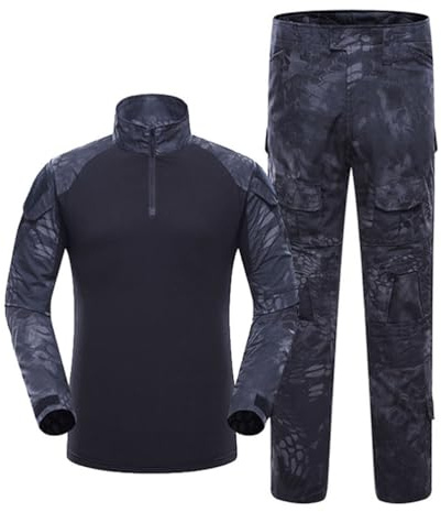 Oanviso Tarnanzug Herren Airsoft Paintball Tactical Combat Shirt Tops Taktische Hose Softair Militär Anzug Männer Outdoor Camouflage Hose Jagdbekleidung Oversized B Marine XXL