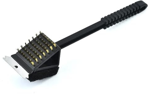 BBQ Cleaning Brush, 3 In 1 BBQ Wire Brush Barbecue Grill Oven Cleaning BBQ Brush Copper Wire Sponge Shovel Long Handle Cleaning brush