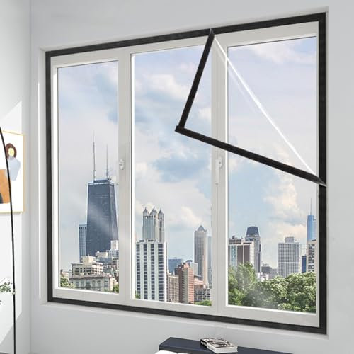 Kit de aislamiento térmico para ventana, cortinas transparentes que reducen el ruido con lámina aislante para aislamiento térmico personalizable, 220 x 200 cm