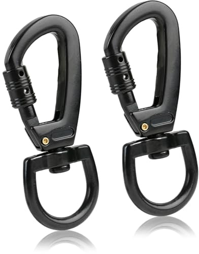 Karabinerhaken mit Drehgelenk, 2PCS Robuste Karabiner für Hundeleine & Bergsteigen – Schnappkarabiner, Scherenkarabiner, Schlüsselbund (hochwertig & langlebig)