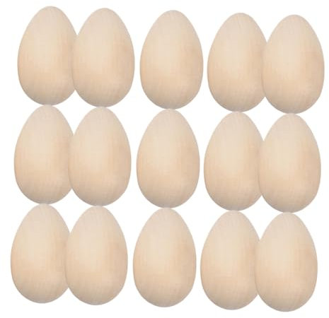 Angoily 60stücke Unfertige Holz Eier Diy Basteleier Holz Eier Dekoration Für Schreibtisch Simulation Für Ostern Festival Ornamente