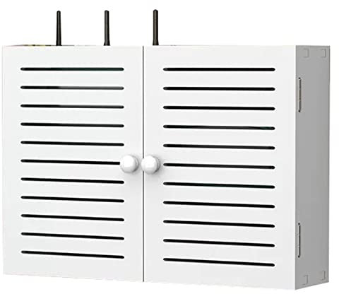 Große wandmontierte Kabelbox, PVC-Drahtmanagement-Aufbewahrungsbox für drahtlose Router-Steckdose, Abschirmung und Drahtbearbeitung, schwimmendes Regaldesign