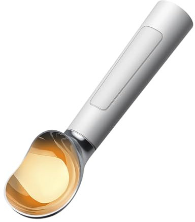 lopituwe Cuillère à glace dure pour un chauffage et facile, simple et pratique à utiliser, cuillère à glace en alliage - cuillère électrique, blanc