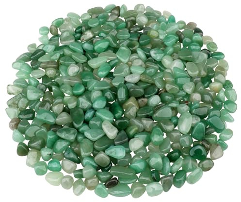 Aquarium Gravel 0.96LB Succulent Rocks Natural Pebbles Vase Filler Home Fish Tank Decor Crushed Stones Quartz Tumbled Polished Bulk - Green Aventurine