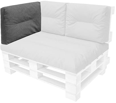 Palettenkissen, Rückenkissen Set 60 x 45cm - Auflagen für Paletten Europaletten Palettensofa und Palettenmöbel Palettenpolster – Gesteppte Kissen gefüllt mit granuliertem, Gartensofakissen, Graphit