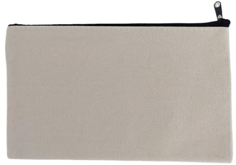 Sailcloth pennfodral med dragkedja blank gör-det-själv canvasväska kosmetisk sminkväska penna dragkedja väska förvaring organisatör resor toalettartiklar skola kontorsmaterial material för pennfodral