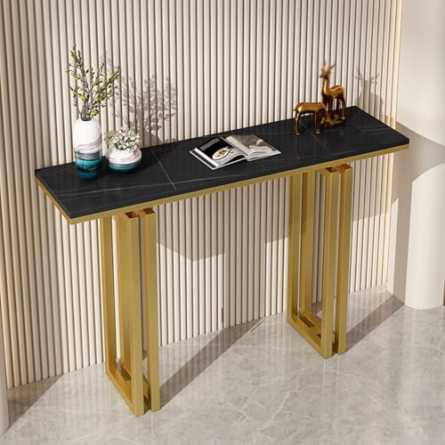Console d'entrée en marbre avec miroir, meuble TV mural moderne, meuble TV flottant, console multimédia murale, meuble de divertissement en bois avec porte à rabat, éclairage LED, design à d