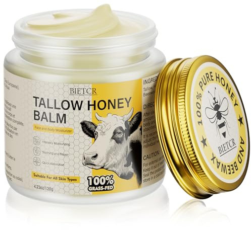 Organic Grass-Fed Beef Tallow for Skin, Body, Tallow Face Moisturizer