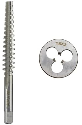 Filiera filettata tonda, filiera tonda metrica, 2 pezzi maschio e femmina per filettatura destra, set di maschi e filiere per filettatura trapezoidale HSS, utensile per filettatura manuale con masch