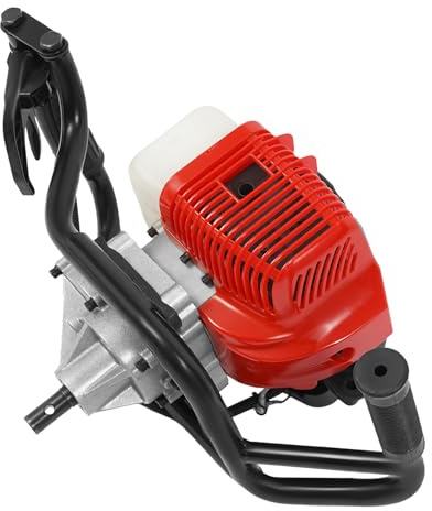 HPDTZ Tarière à essence 52 cm³ 2 CV avec entraînement à 2 temps, moteur puissant et foret perforé comme appareil pour poteaux de jardin et de clôture
