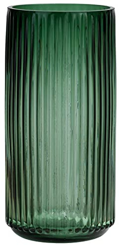 Ekirlin Blumenvase 19cm Grün Vase aus dickem Glas für Bücherregal,Esstisch,Büro-Schreibtisch,Besprechungsraum,Badezimmer,Arbeitsplatte,Weihnachtsdekoration für zu Hause