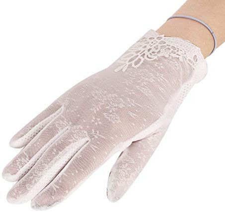 Sommer Frauen Handschuhe Spitze UV-Schutz Touch-Screen Driving-Handschuhe Hochzeit Braut Handschuhe Opera Fest Party Damen Lace Handschuhe Kostüm Accessoires Rutschfeste Handschuhe für Autofahren