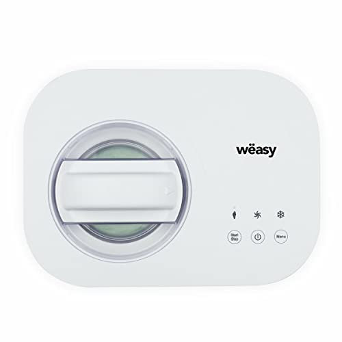 Wëasy YUM135 Gelatiera da 1L,Pronta in 60 minuti, Spegnimento Automatico,100W,Pannello di Controllo Touch,Funzione di Mantenimento del Freddo