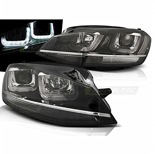 CR-Lights LED chrom Silver Line Tagfahrlicht Scheinwerfer in schwarz für VW Golf 7 VII 11.2012-2017