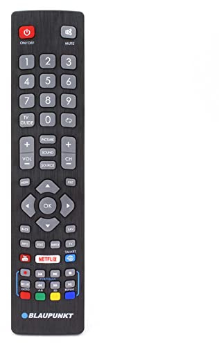 BLF/RMC/0011 Fernbedienung kompatibel mit Blaupunkt Smart Full HD Fernseher mit NETFLIX, YouTube und 3D Tasten 40/233M-GB-5B2-FEGQPX 40133M 40138MGB11B4FEGPX 40148M 40148 O 40148OGB11BFEGP