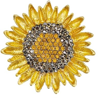 GFM® Women's Sunflower Rhinestones Ladies Brooch Pin - Weddng, Mother's day, Birthday, Valentines