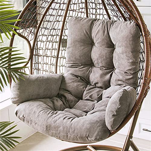 ZOYIEP Hängesessel Stuhlauflage, Hängestuhl Auflage Niedriglehner Stuhlkissen Polsterauflage Hochlehner Rückenkissen Waschbar Sitzauflage Gartenmöbel Sitzpolster Gartenstuhl (Grau,Abnehmbar Waschbar)