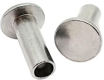 BOLORS 10/50 Stück M2 M2,5 M3 M4 M5 M6 GB875 Aluminium Flacher dünner Wafer-Kopf Halbhalbhohlschaft Nietstange Durchmesser 2–8 mm Länge 3–30 mm (Color : 50pcs M2, Size : 3mm)