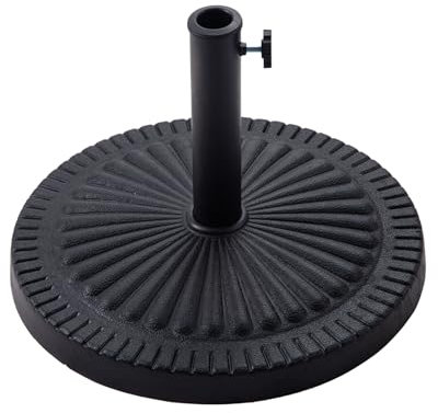C-Hopetree 14 kg Heavy Duty Round Base Stand for Outdoor Patio Market Table Garden Parasol Umbrella, Black