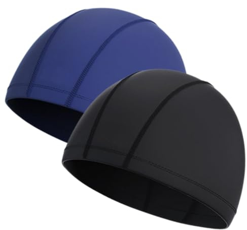 ZKHSEOU 2 Pack Bonnets de Bain, Bonnets de Bain Unisexes, Bonnets de Bain Flexibles, Hommes, Femmes, Enfants, Bonnets de Bain garçons, Cheveux Longs, Cheveux Courts