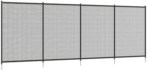 Outsunny Teichzaun, 365 x 126 cm Gartenzaun, 4er Set Dekorative Poolzaun mit Fuß Steckzaun für Terrasse, Balkon, Mesh, Schwarz