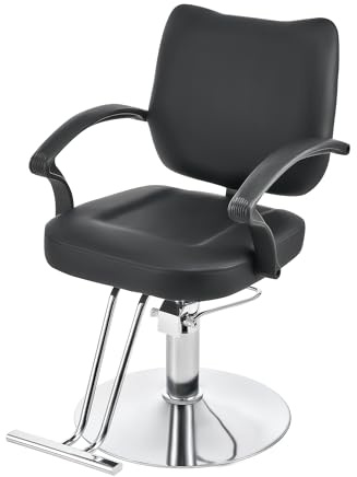 CO-Z Frisörstol svart 45–60 cm höjdjusterbara barberstol 360° vridbar 250 kg frisörsalong frisörsalong