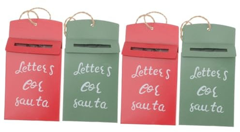 IMIKEYA 4 Stück Weihnachtsdekorationen Santa Briefkasten Frohe Weihnachten postfach Weihnachts Party christbaumanhänger Weihnachtsbaumschmuck Weihnachtsbaum-Hängeornamente Metall