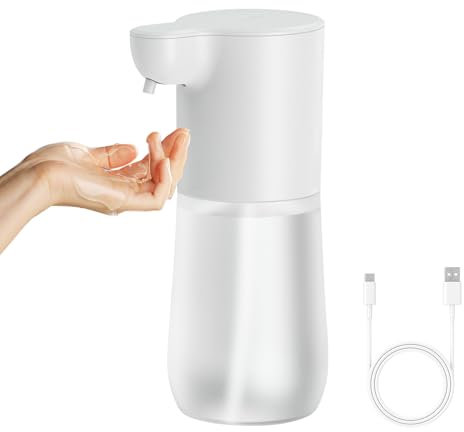 Seifenspender Automatisch, 600 ml Elektrischer Seifenspender mit Sensor, Automatisch Seifenspender mit 4 Einstellbare Stufen, USB Wiederaufladbar Seifenspender für Bad, Küche, Hotel (Flüssigetyp)