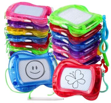 Chingcoo Mini Pizarra de Dibujo Magnética, 12 Pieza Mini Tablero de Dibujo, Mini Pizarra Mágica, Llavero para Niños, Pizarra Magnética, Regalos para Cumpleaños y Piñata de Pascua