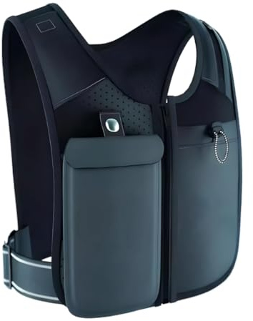 Running Vest for Women Men, Adjustable Chest Straps Running Hydration Vest, Reflective Hydration Backpack with Phone Holder