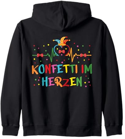 Fasching Konfetti Im Herzen Bunte Farben Kapuzenjacke