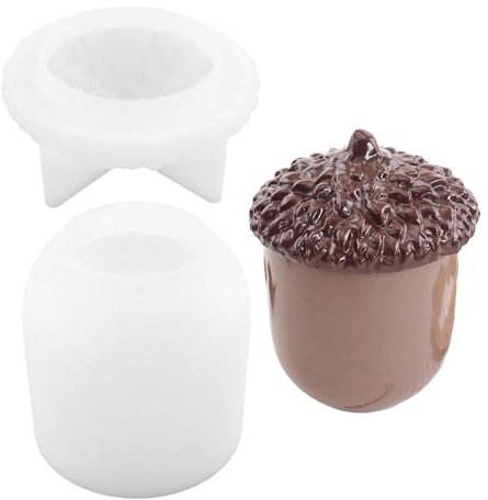 Gupcaqosjw Tannenzapfen Aufbewahrungsbox Form, Silikonform In Tannenzapfenform, Silikonform Eichel Mit Deckel, Tannenzapfen Silikonform Dose, Für Teelampenhalter Blumentöpfe Aufbewahrungs Für Schmuck