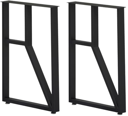 KAPIPALA 2 Stück Tischbeine Metall Schwarz Möbelfüße Höhe 71cm Breite 50cm Robust Tischkufen Rechtwinklig Metallfüße für Couchtischbeine Esstischbeine Bartischbeine