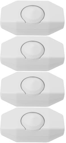 Create idea Lot de 4 Interrupteurs Rotatifs à Cordon AC 250 V 1 A Variateur en Ligne 100 W Commande à Glissière sans Soudure Borne à Vis Variateur de Cordon de Lampe Blanc