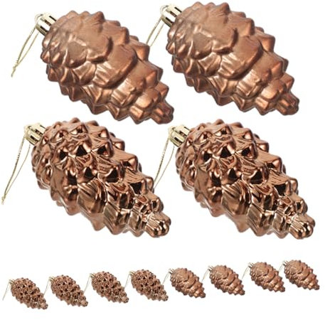 TOPBATHY Riesige Tannenzapfen 8 Stück Dekorierte Tannenzapfen Kunststoff-tannenzapfen-Ornamente Weihnachtsbaum-tischdekoration