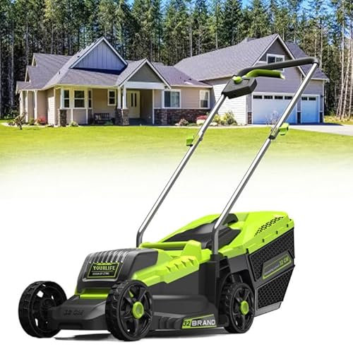 WEIMILOR Tondeuse à Gazon sans Fil 40 V avec Sac de ramassage, réglage de la Hauteur sur 3 Positions, Tondeuse à Gazon électrique poussée alimentée par 2 Batteries 20 V 4 Ah, Chargeur Inclus
