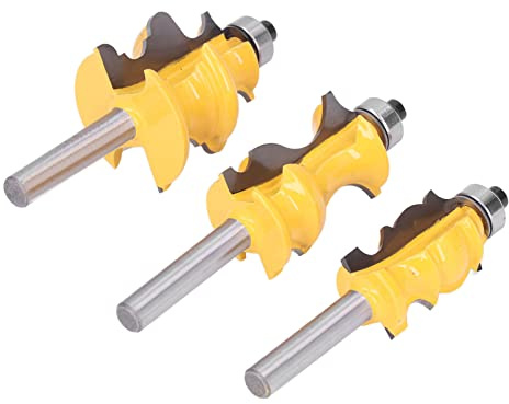Punte Rotanti e Dritte per Fresatrice 8 mm Set da 3 Pezzi per Lavorazione del Legno con Scatola di Stoccaggio
