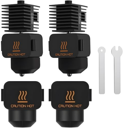 QIMATOP Kit Hotend per Bambu Lab A1 / A1 Mini – 2 Set di Hotend di Ricambio con Ugello Staccabile 0,4 mm, 4 Calze in Silicone e 2 Chiavi, Hotend a Cambio Rapido & Accessori Estrusore Stampante 3D