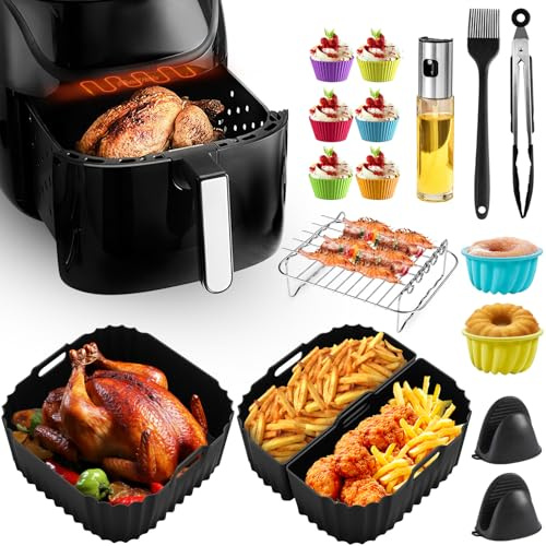 Heißluftfritteuse Zubehör für Russell Hobbs XXL 8L 8,3L Heißluftfritteuse, 16 Stück Airfryer Silikonform Zubehör Set, 230° Hitzebeständig, Leicht zu Reinigen