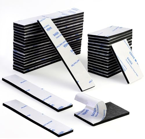 NVGVUP 100 Pcs Double Sided Adhesive Foam Pads, Heavy Duty Sticky Pads | Waterproof Mounting Strips for Home Décor and DIY Art Crafts, Easy Cut, 3mm Thickness