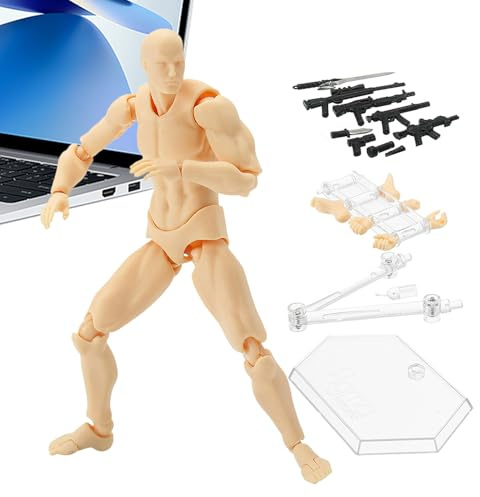 Figuras de acción movibles – Modelo de Motion ajustable, maniquí flexible articulable, figura de artista humano en miniatura, escultura de exhibición creativa | para dibujo artístico, animación